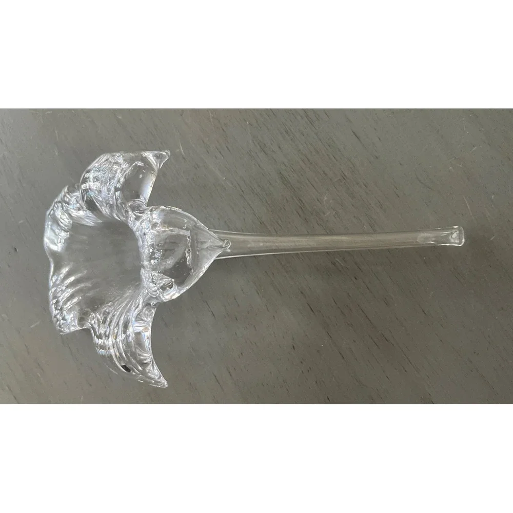 Flower Stem Bud Vase‎ Glass or Lily Paperweight, Elegant Vintage Centerpiece